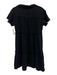 Stark X Size Small Black Cotton Short Sleeve Gauze Fringe Tiered Dress Black / Small