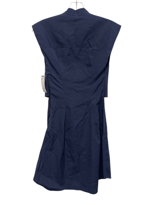 Rag & Bone Size 4 Navy Blue Cap Sleeve Button Front Twist Knot Darted Dress Navy Blue / 4