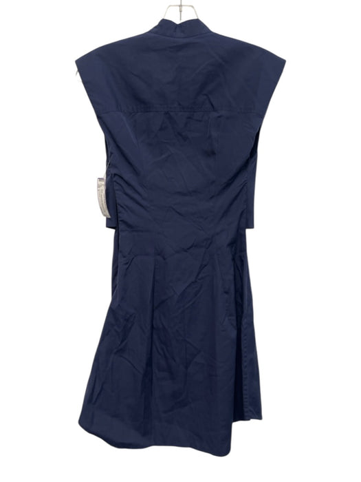 Rag & Bone Size 4 Navy Blue Cap Sleeve Button Front Twist Knot Darted Dress Navy Blue / 4