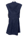 Rag & Bone Size 4 Navy Blue Cap Sleeve Button Front Twist Knot Darted Dress Navy Blue / 4