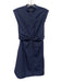 Rag & Bone Size 4 Navy Blue Cap Sleeve Button Front Twist Knot Darted Dress Navy Blue / 4