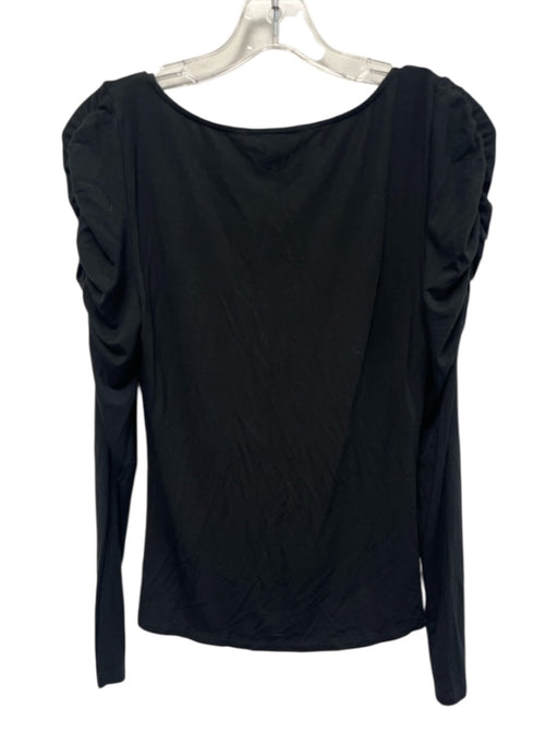 Veronica Beard Jeans Size Small Black Modal Blend Long Sleeve Ruched Top Black / Small