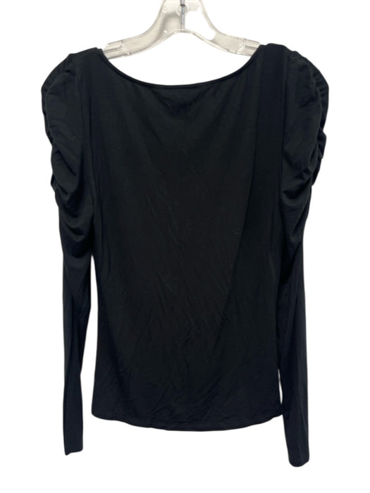 Veronica Beard Jeans Size Small Black Modal Blend Long Sleeve Ruched Top Black / Small