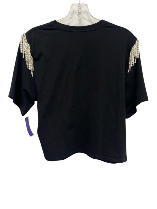 Veronica Beard Jeans Size Medium Black & White Cotton Blend Short Sleeve Top Black & White / Medium