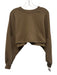 Athleta Size Medium Brown Cotton Blend Long Sleeve Cropped Sweater Brown / Medium
