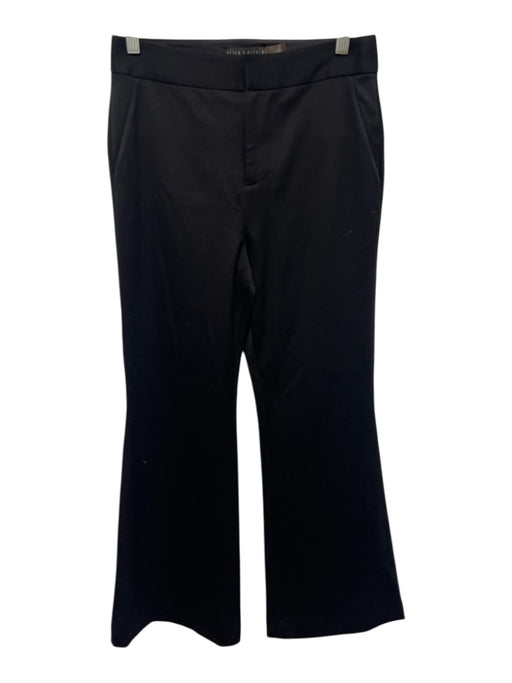Alice + Olivia Size 4 Black Polyester Blend Mid Rise Pockets Flare Pants Black / 4