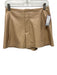 Alice + Olivia Size 4 Beige PU Leather High Rise Pleated Shorts Beige / 4