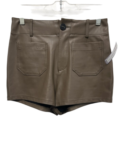 Maeve Size 26 Taupe Brown Viscose Blend High Rise Patch Pocket Shorts Taupe Brown / 26