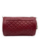 Leigh Ann Barnes Dark Red PU Leather Zip Close Quilted Snap Button Crossbody Bag Dark Red / Mini