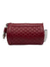 Leigh Ann Barnes Dark Red PU Leather Zip Close Quilted Snap Button Crossbody Bag Dark Red / Mini