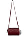 Leigh Ann Barnes Dark Red PU Leather Zip Close Quilted Snap Button Crossbody Bag Dark Red / Mini