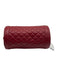Leigh Ann Barnes Dark Red PU Leather Zip Close Quilted Snap Button Crossbody Bag Dark Red / Mini