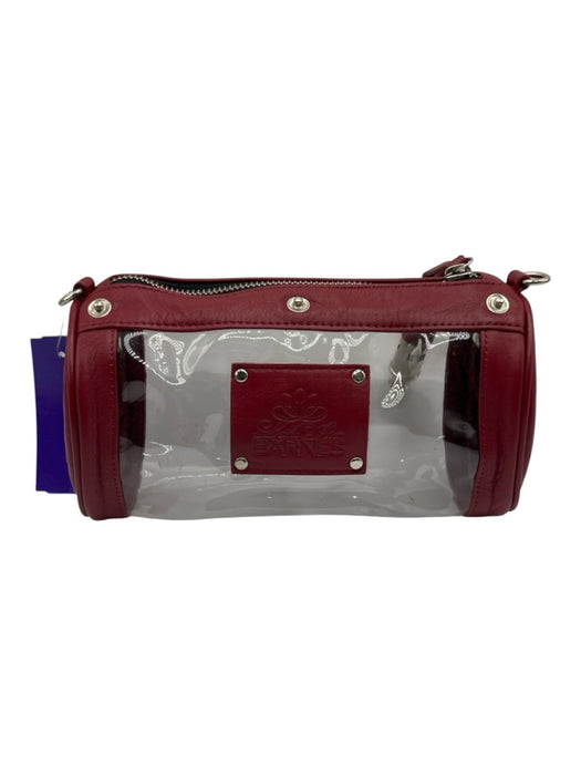 Leigh Ann Barnes Dark Red PU Leather Zip Close Quilted Snap Button Crossbody Bag Dark Red / Mini