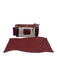 Leigh Ann Barnes Dark Red PU Leather Zip Close Quilted Snap Button Crossbody Bag Dark Red / Mini