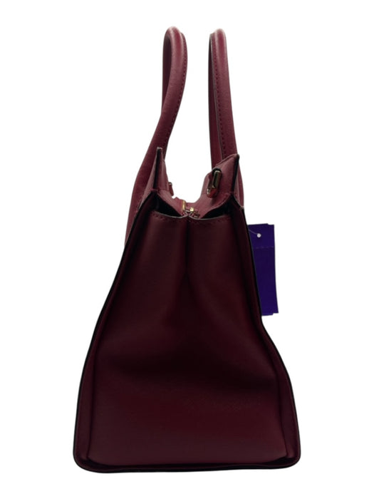 Kate Spade Raspberry Red Saffiano Leather Top Handle Logo Zip Close Bag Raspberry Red / Medium