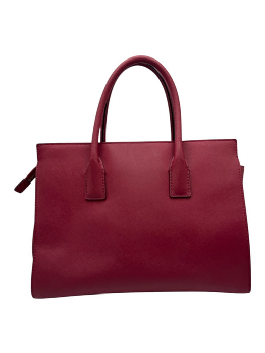 Kate Spade Raspberry Red Saffiano Leather Top Handle Logo Zip Close Bag Raspberry Red / Medium