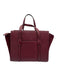 Kate Spade Maroon Red Leather Zip Close Fabric Block Bag Maroon Red / Medium