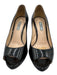 Prada Shoe Size 37 Black Patent Leather Peep Toe Platform Pumps Black / 37