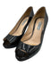 Prada Shoe Size 37 Black Patent Leather Peep Toe Platform Pumps Black / 37