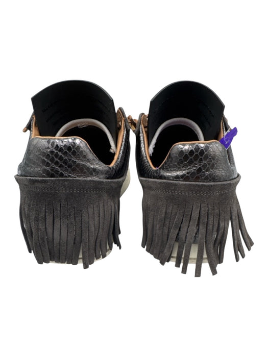 Esse Ut Esse Shoe Size 37 Gray Leather Upper Lace Up Fringe Almond Toe Sneakers Gray / 37