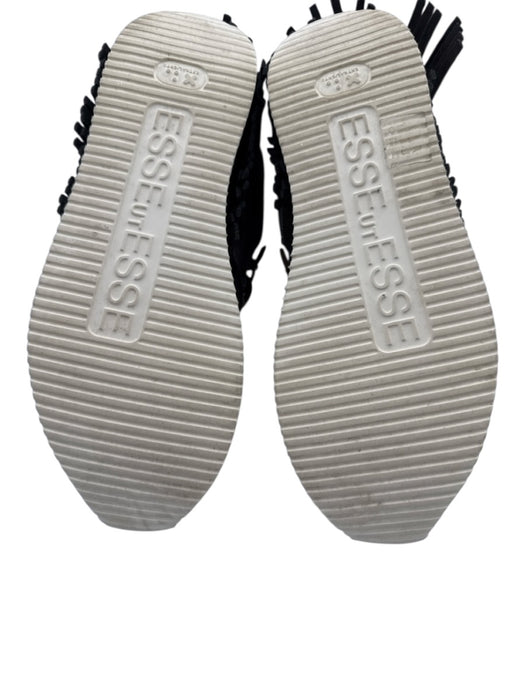 Esse Ut Esse Shoe Size 37 Gray Leather Upper Lace Up Fringe Almond Toe Sneakers Gray / 37