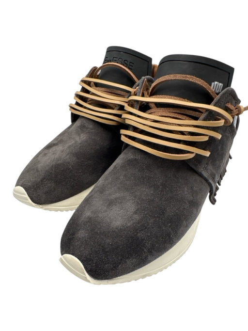 Esse Ut Esse Shoe Size 37 Gray Leather Upper Lace Up Fringe Almond Toe Sneakers Gray / 37