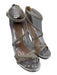 Jewel Badgley Mischka Shoe Size 7 Silver Leather Upper Ankle Strap Glitter Pumps Silver / 7