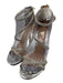 Jewel Badgley Mischka Shoe Size 7 Silver Leather Upper Ankle Strap Glitter Pumps Silver / 7