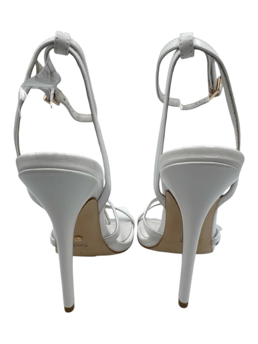 Raye Shoe Size 7 White Leather Thong Strap Ankle Wrap Square Toe Strappy Pumps White / 7