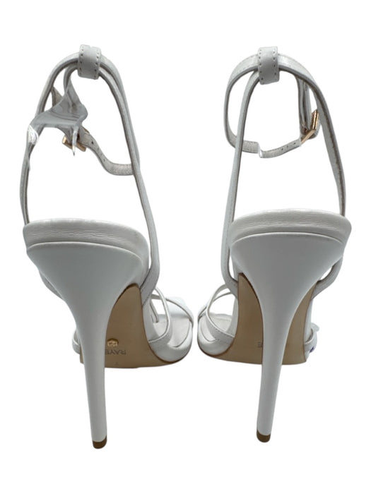 Raye Shoe Size 7 White Leather Thong Strap Ankle Wrap Square Toe Strappy Pumps White / 7
