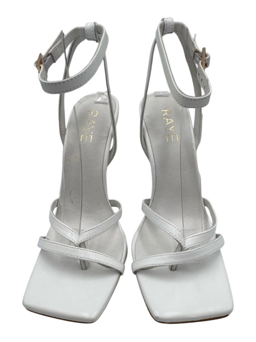 Raye Shoe Size 7 White Leather Thong Strap Ankle Wrap Square Toe Strappy Pumps White / 7