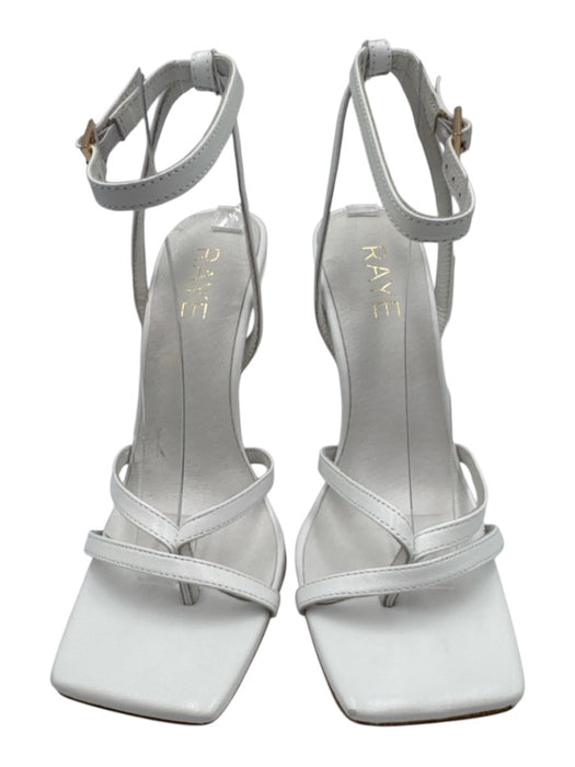 Raye Shoe Size 7 White Leather Thong Strap Ankle Wrap Square Toe Strappy Pumps White / 7