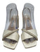 Jimmy Choo Shoe Size 37 Cream White Leather & Textile open toe Glitter Pumps Cream White / 37
