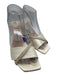 Jimmy Choo Shoe Size 37 Cream White Leather & Textile open toe Glitter Pumps Cream White / 37