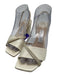 Jimmy Choo Shoe Size 37 Cream White Leather & Textile open toe Glitter Pumps Cream White / 37