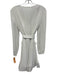 Milly White Polyester Long Sleeve Pleats V Neck Knee length Dress White