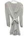 Milly White Polyester Long Sleeve Pleats V Neck Knee length Dress White