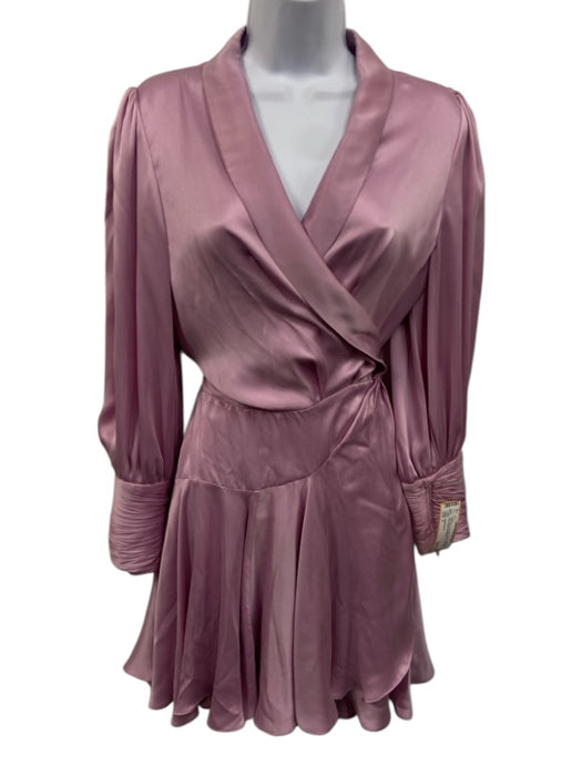 Zimmermann Size 3 Pink Silk Long Sleeve Wrap Sash Incl. Knee length Dress Pink / 3