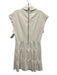 Alice + Olivia Size 6 White Polyurethane V Neck Short Sleeve Knot Detail Dress White / 6