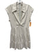 Alice + Olivia Size 6 White Polyurethane V Neck Short Sleeve Knot Detail Dress White / 6