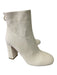 Joie Shoe Size 37.5 Cream Pebble Leather Back Zip Gold Hardware Booties Cream / 37.5