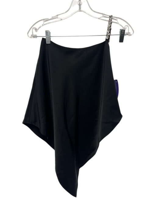 Alice + Olivia Size XS Black & Clear Triacetate Blend Satin Rhinestone Top Black & Clear / XS