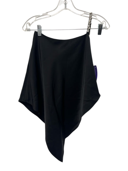 Alice + Olivia Size XS Black & Clear Triacetate Blend Satin Rhinestone Top Black & Clear / XS