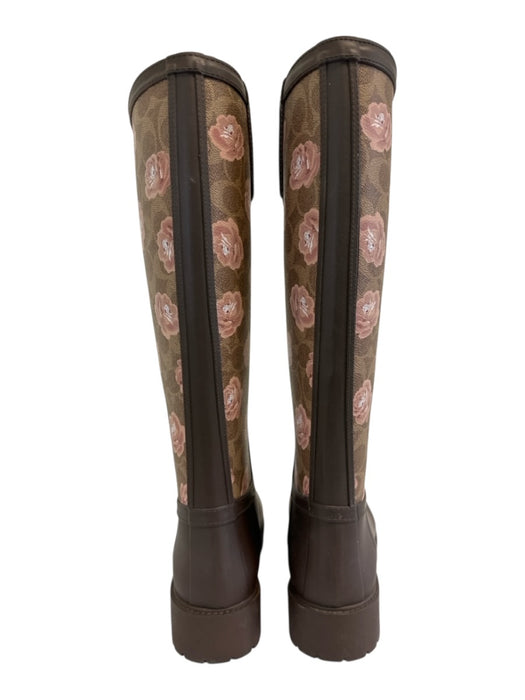 Coach Shoe Size 8 Brown & Multi Rubber floral print Rain Boots Brown & Multi / 8