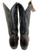 Justin Shoe Size 8 Black Leather Pointed Toe Stacked Block Heel Western Boots Black / 8