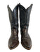 Justin Shoe Size 8 Black Leather Pointed Toe Stacked Block Heel Western Boots Black / 8
