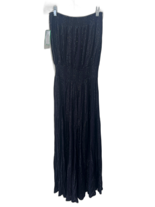 Jens Pirate Booty Size L Black & Multi Viscose Blend Metallic Thread Jumpsuit Black & Multi / L