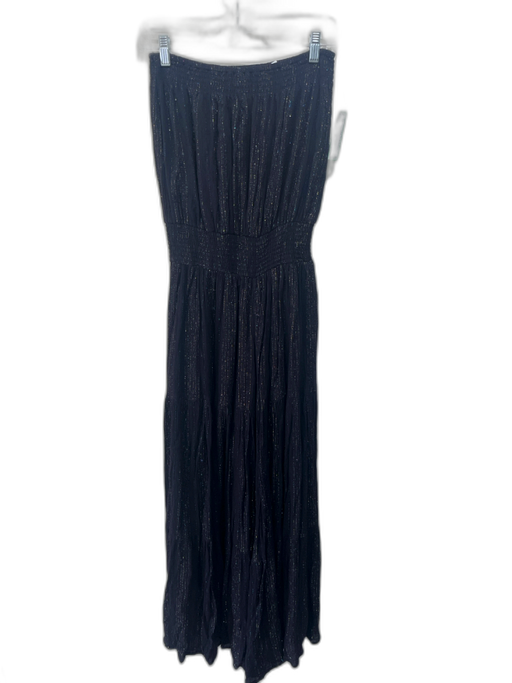 Jens Pirate Booty Size L Black & Multi Viscose Blend Metallic Thread Jumpsuit Black & Multi / L