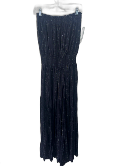 Jens Pirate Booty Size L Black & Multi Viscose Blend Metallic Thread Jumpsuit Black & Multi / L