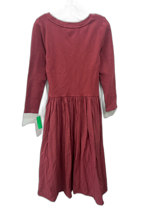 Free People Size M Brick Red Cotton Blend Scoop Neck Long Sleeve Maxi Dress Brick Red / M